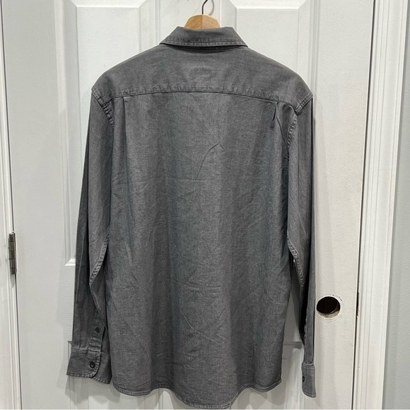 Wrangler Gray Button Up Long Sleeve Shirt Flex for Comfort Size Medium - Picture 4 of 9